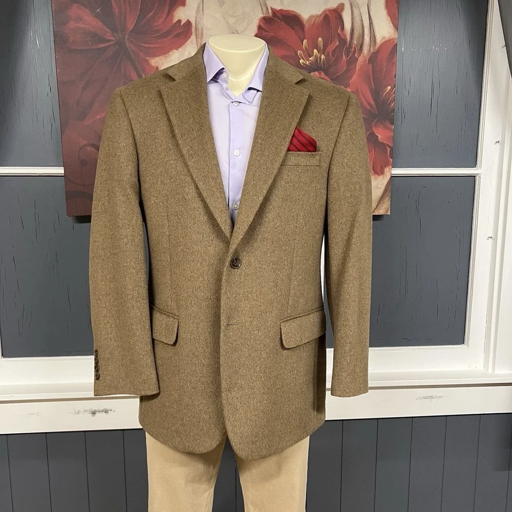 Stafford‎ Camel Hair Blazer Jacket Sport Coat Mens 40R Classic Fit Brown